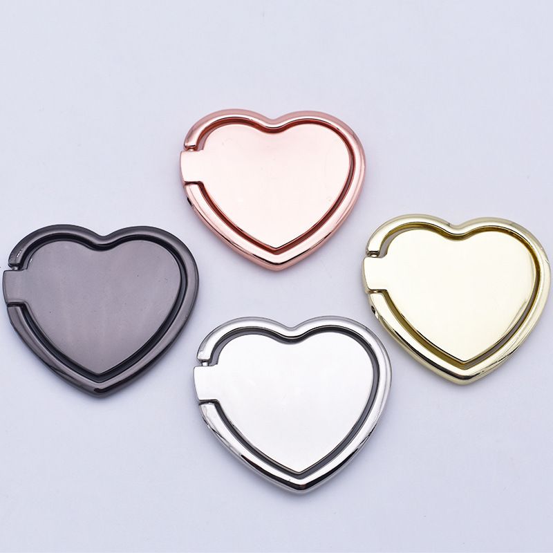 No.48 ハート型リングケース＆レッド系スマホスタンド